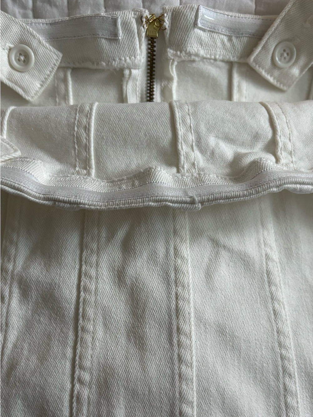 Show Me Your Mumu White Corset Denim Mini Dress Size S Detachable Straps - Picture 5 of 10